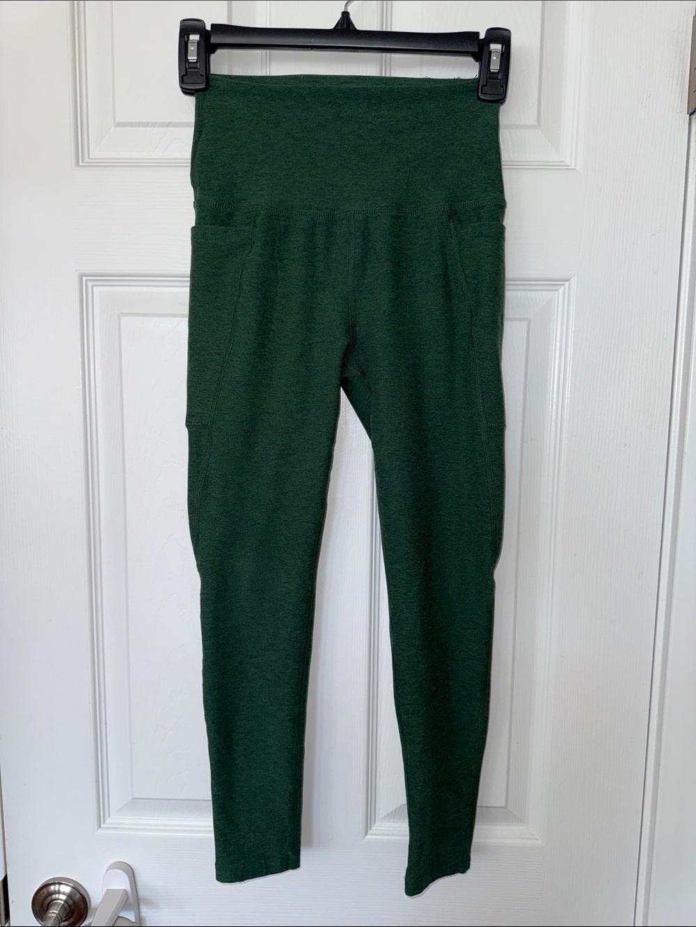 Beyond Yoga Forest Green High-Rise Ponte Leggings with Pockets
